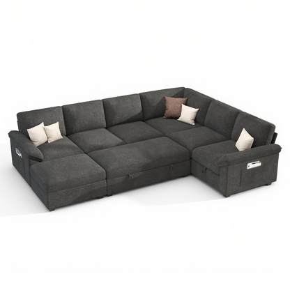 Module Sectional Sofa Bed Gray