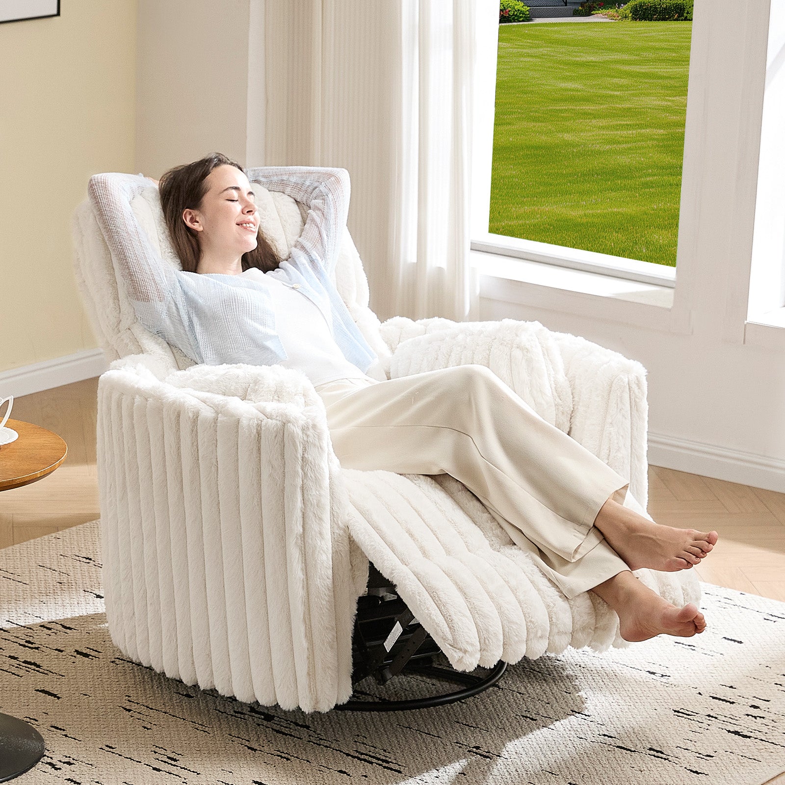 Foss Power Recliner Chair Amerlife-Corduroy Cream
