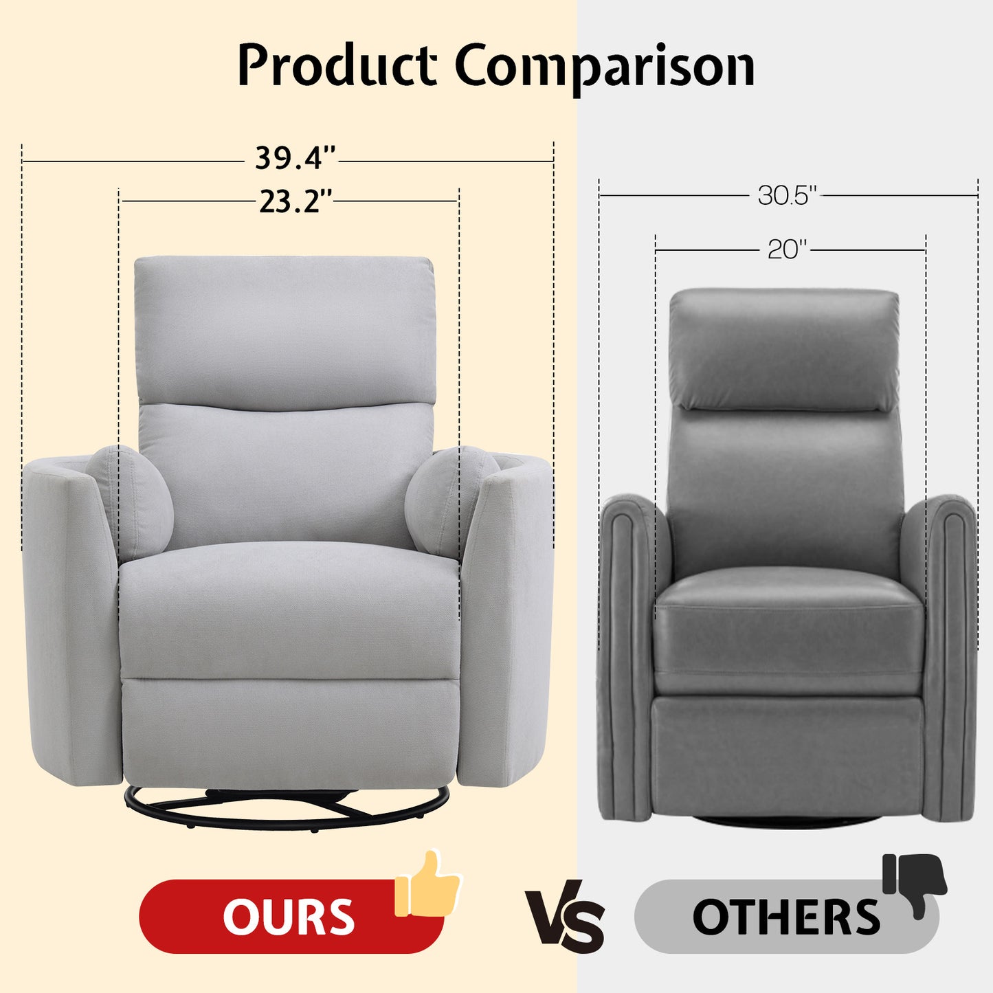 Foss Power Recliner Chair Amerlife-Linen Grey