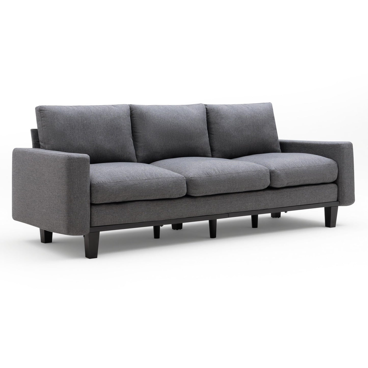 Rigid Modern 3-Seater Deep Seat Sofa Linen Gray