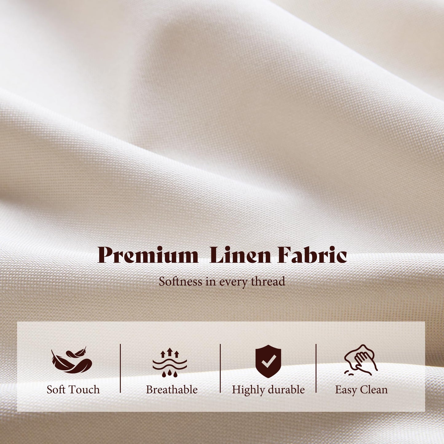 Rigid Modern 3-Seater Deep Seat Sofa Linen White