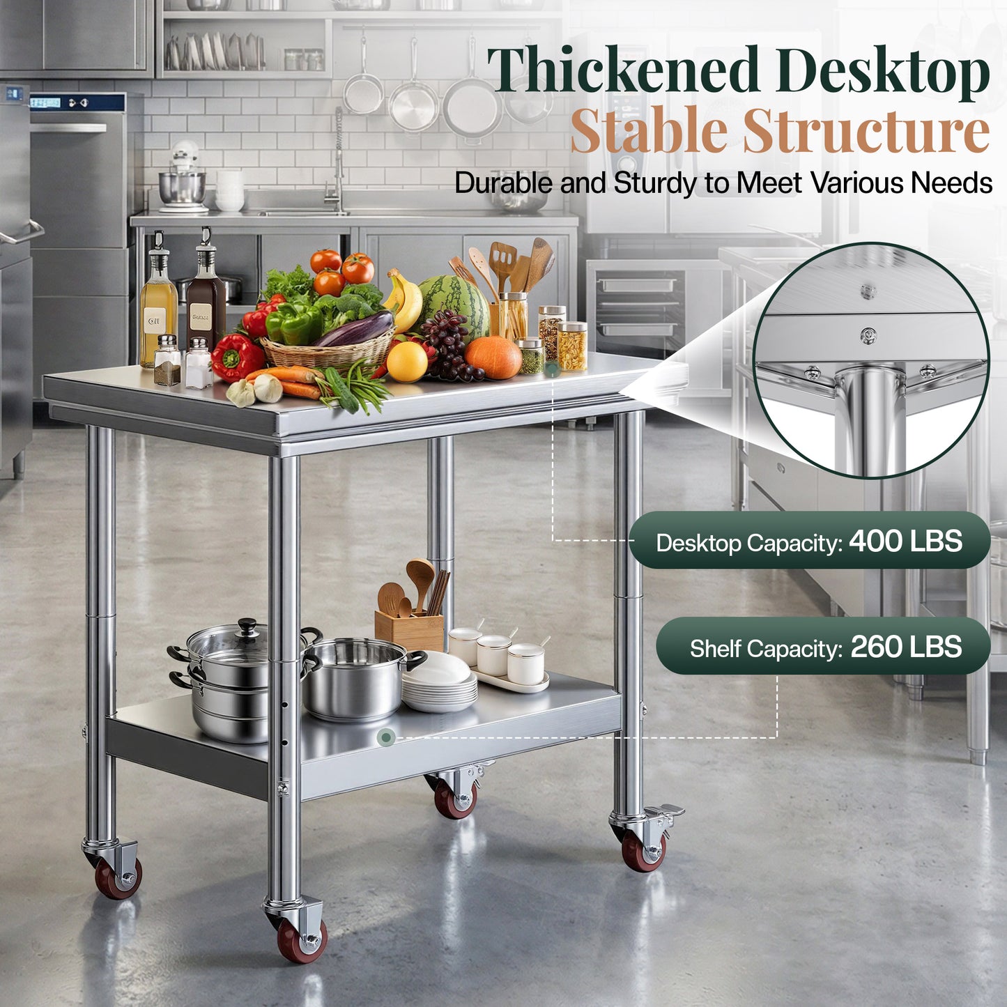 Stainless Steel Prep Table Amerlife