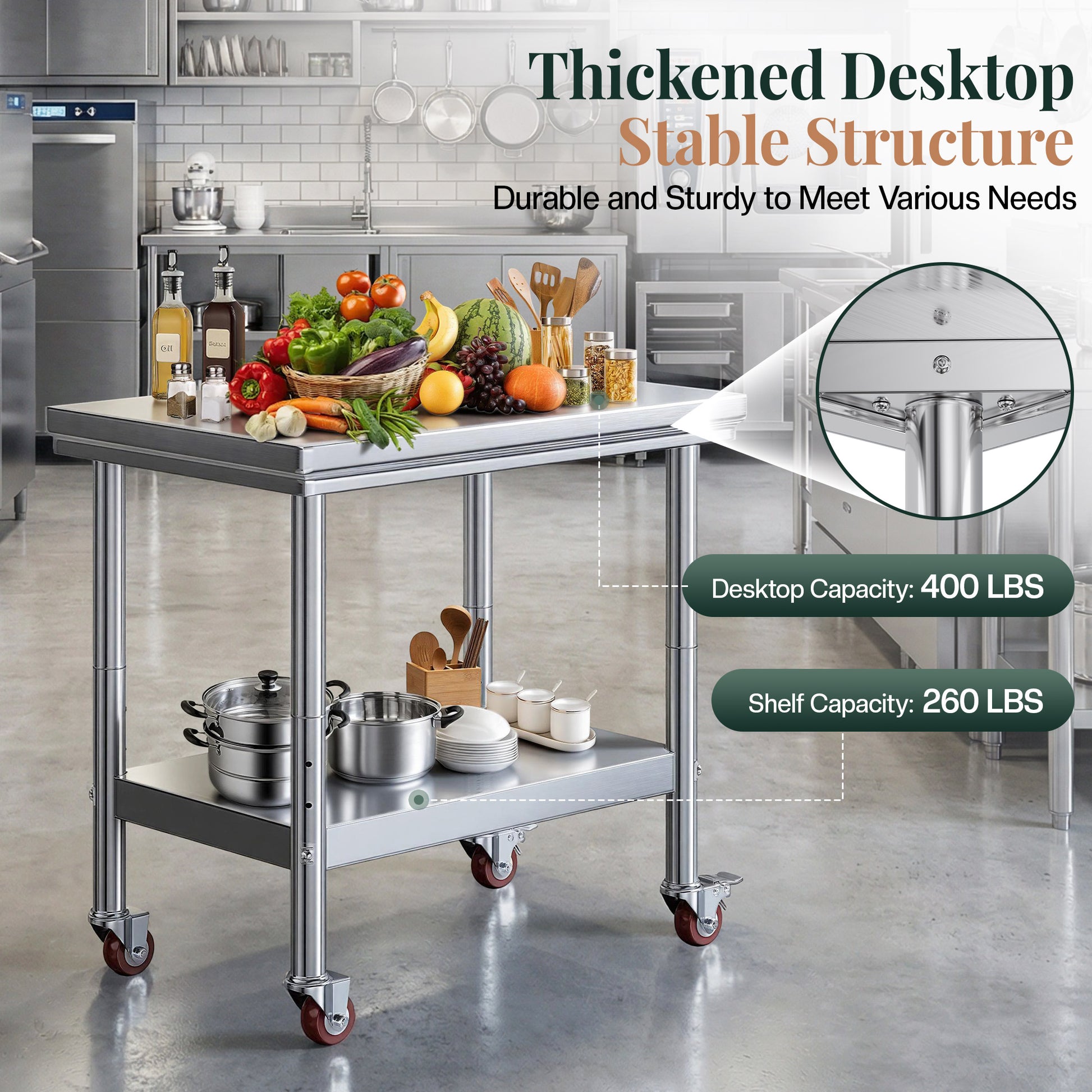 Stainless Steel Prep Table Amerlife