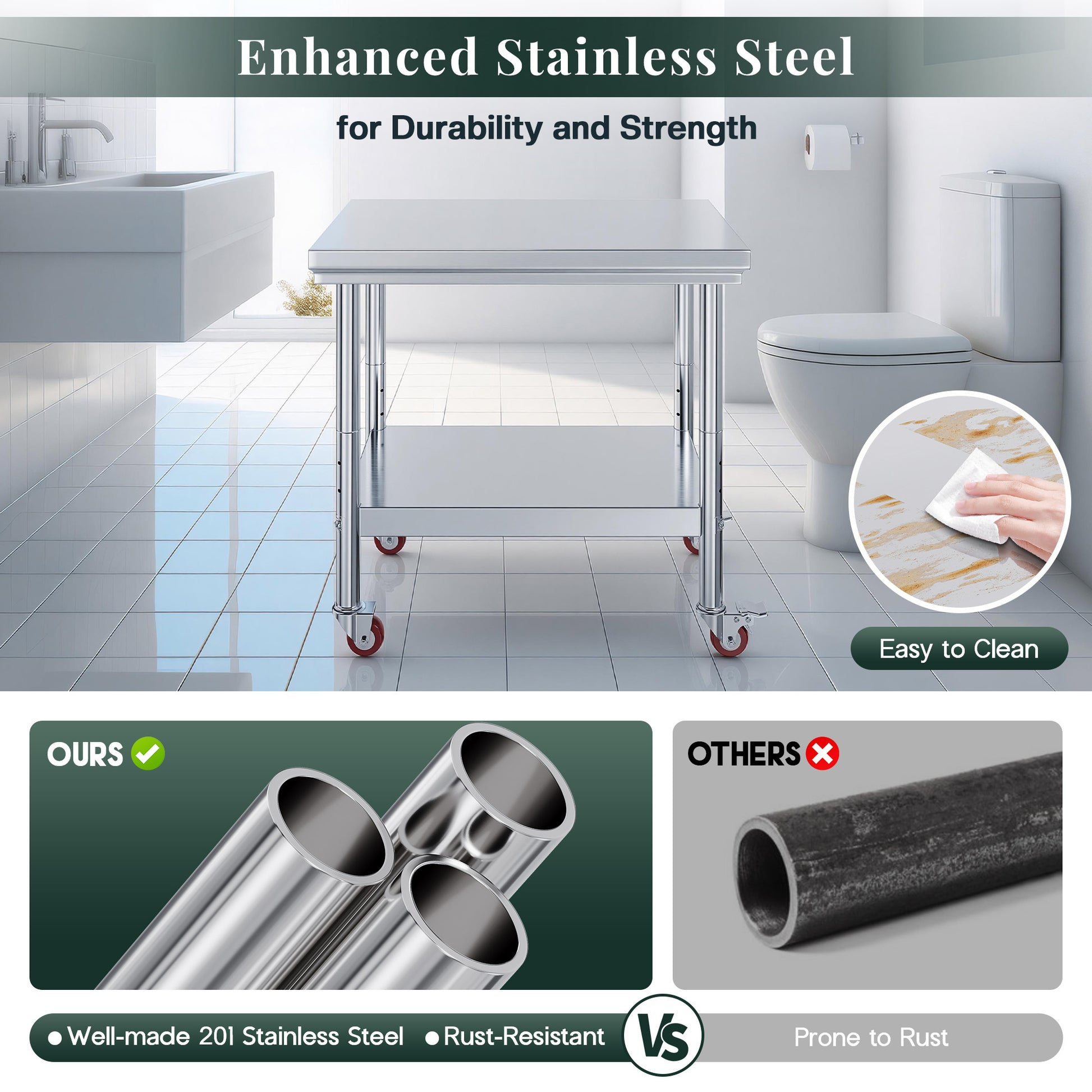 Stainless Steel Prep Table Amerlife
