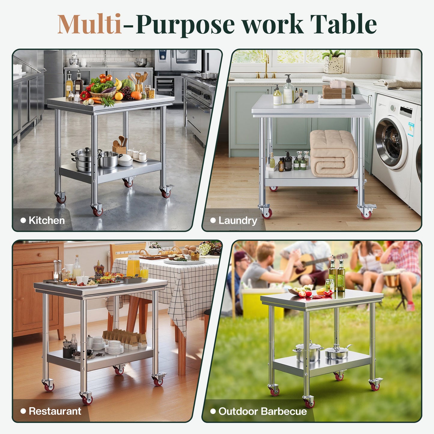 Stainless Steel Prep Table Amerlife