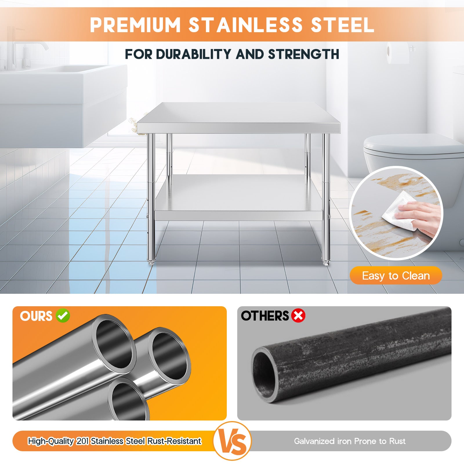 Stainless Steel Prep Table Amerlife