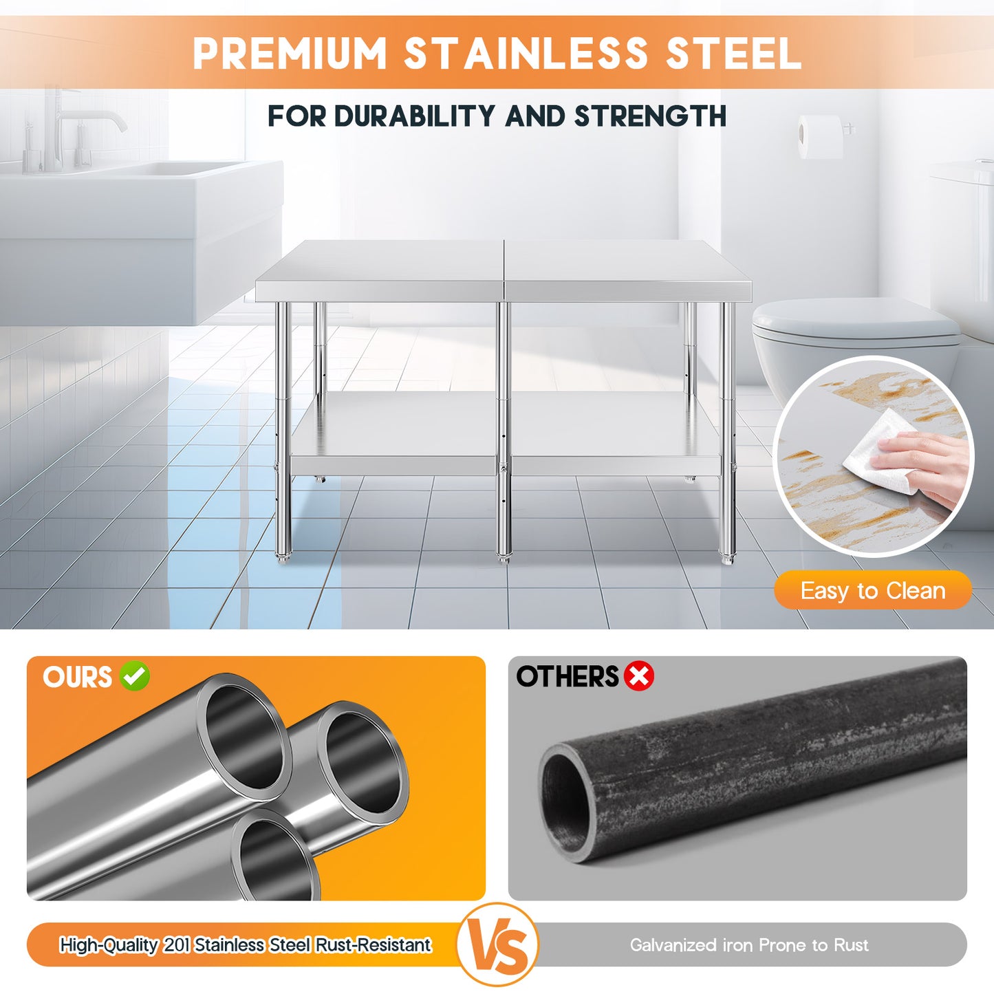 Stainless Steel Prep Table Amerlife
