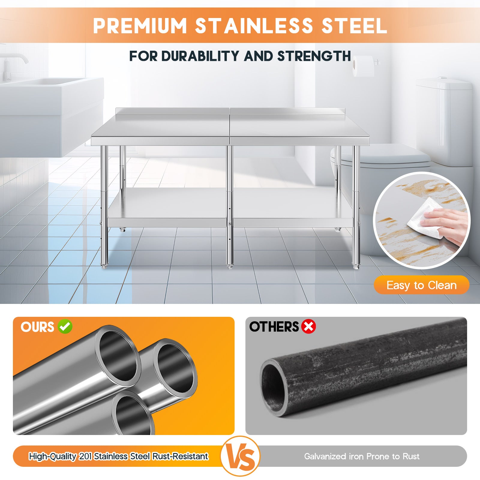 Stainless Steel Prep Table Amerlife