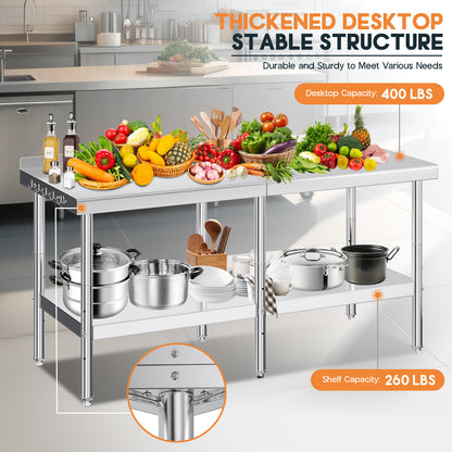 Stainless Steel Prep Table Amerlife