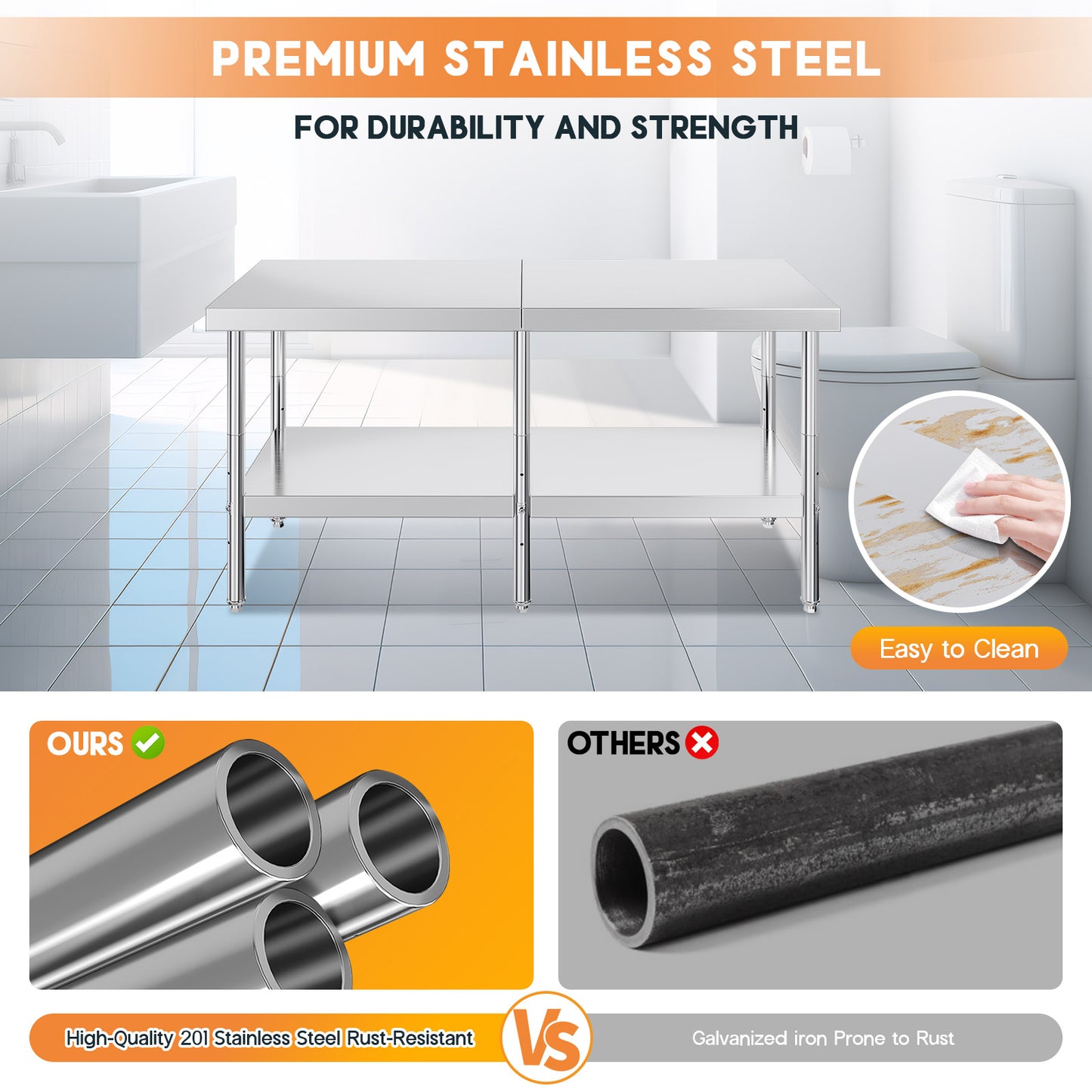 Stainless Steel Prep Table Amerlife