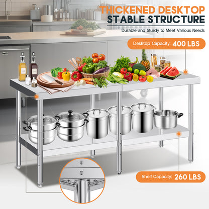 Stainless Steel Prep Table Amerlife