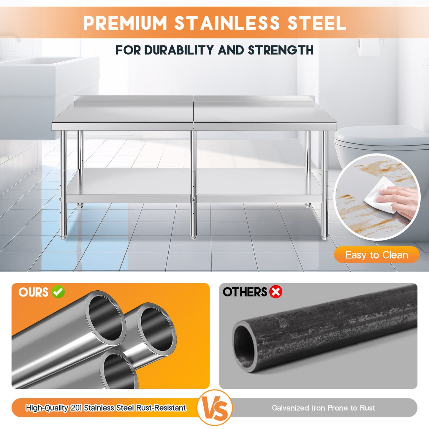 Stainless Steel Prep Table Amerlife