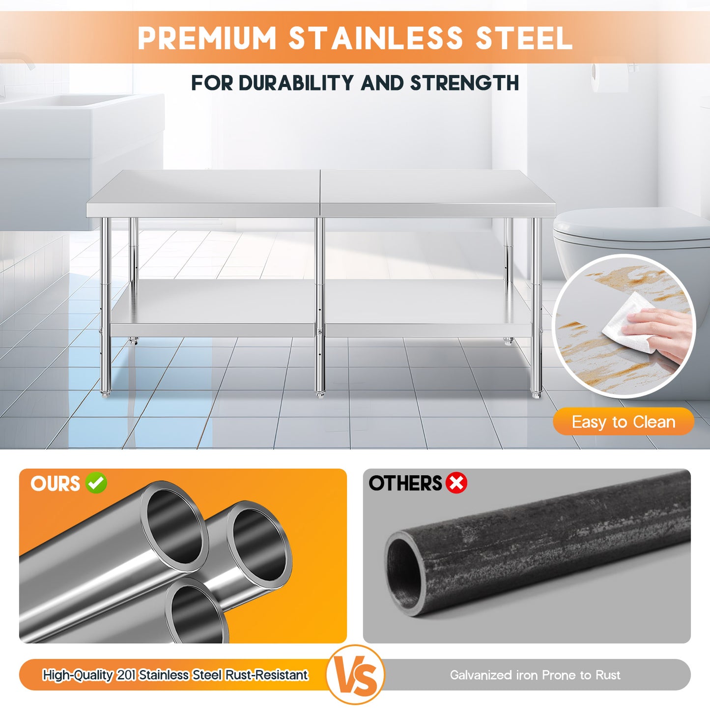 Stainless Steel Prep Table Amerlife
