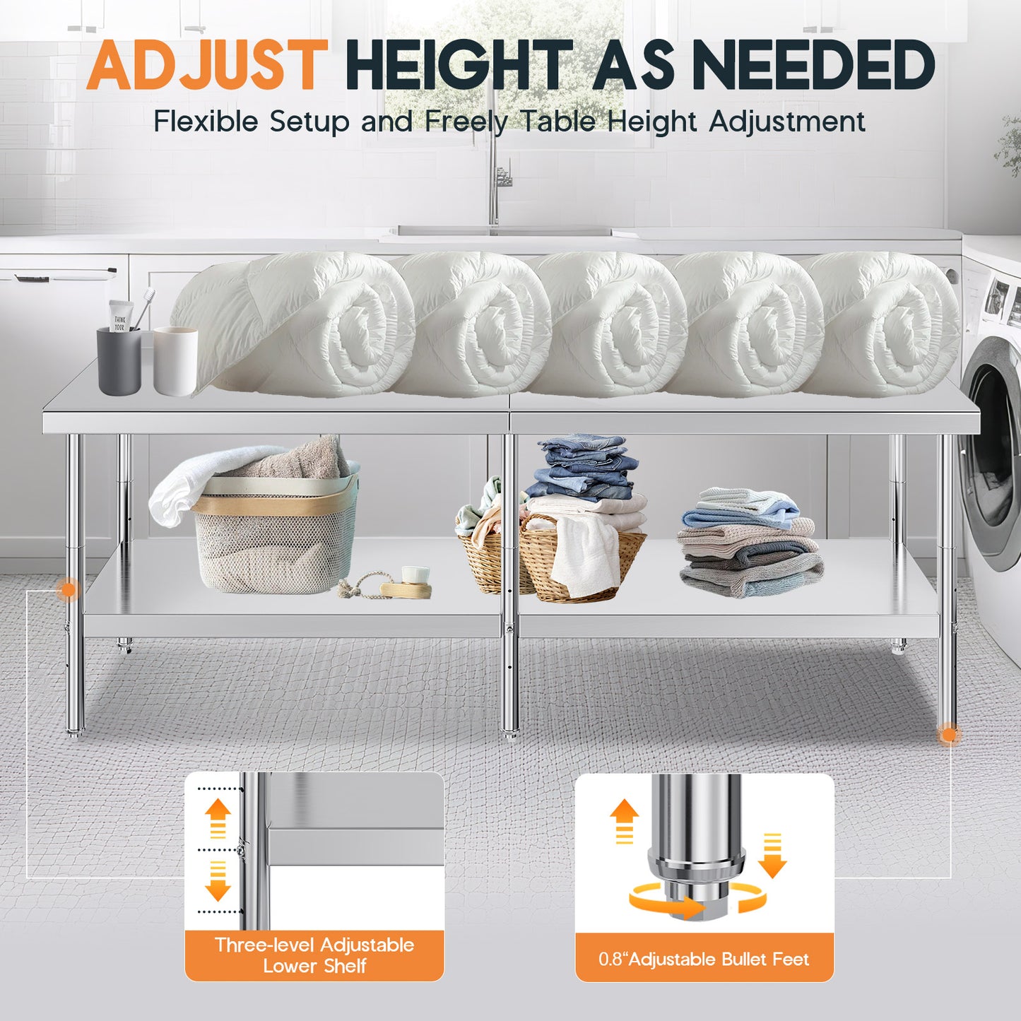 Stainless Steel Prep Table Amerlife