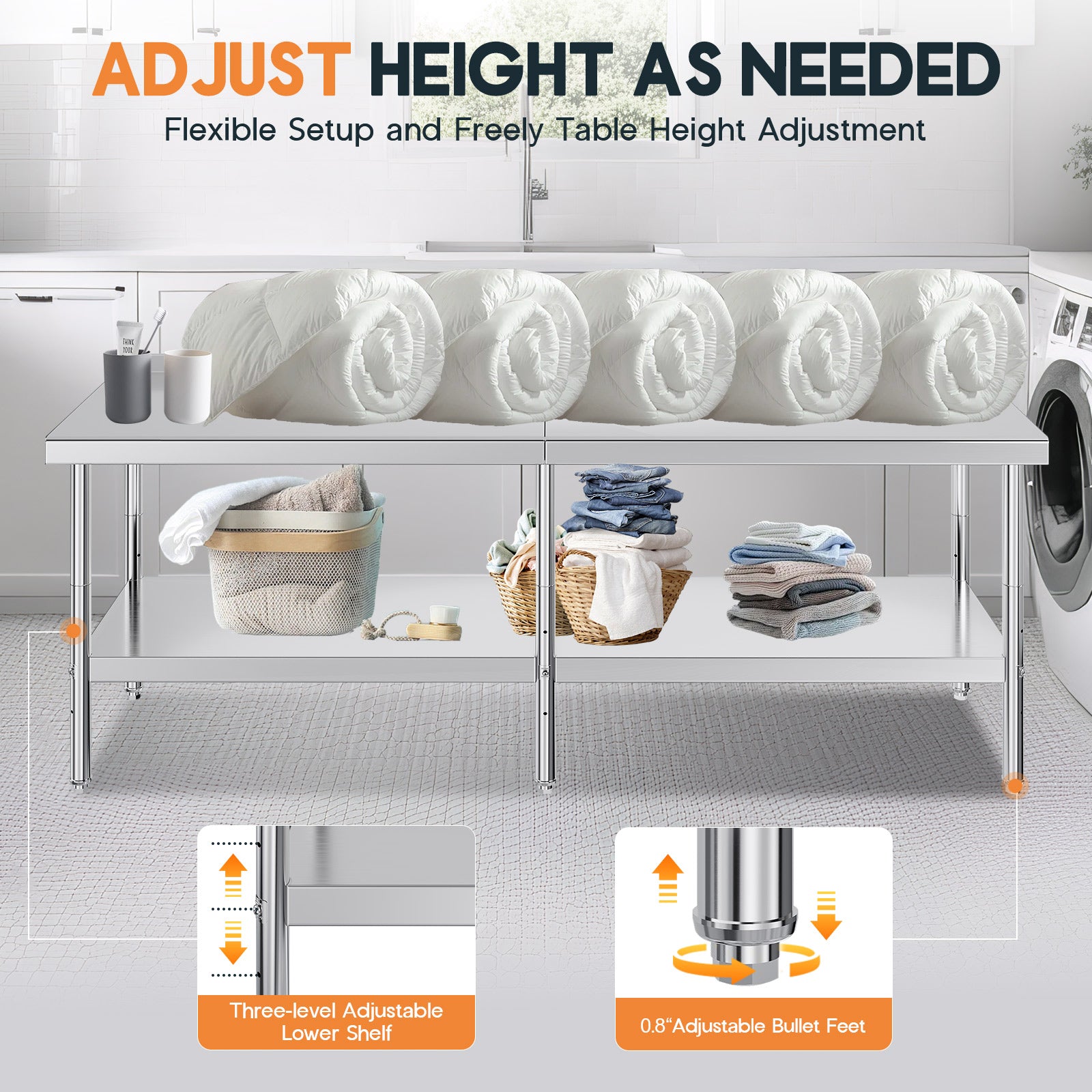 Stainless Steel Prep Table Amerlife
