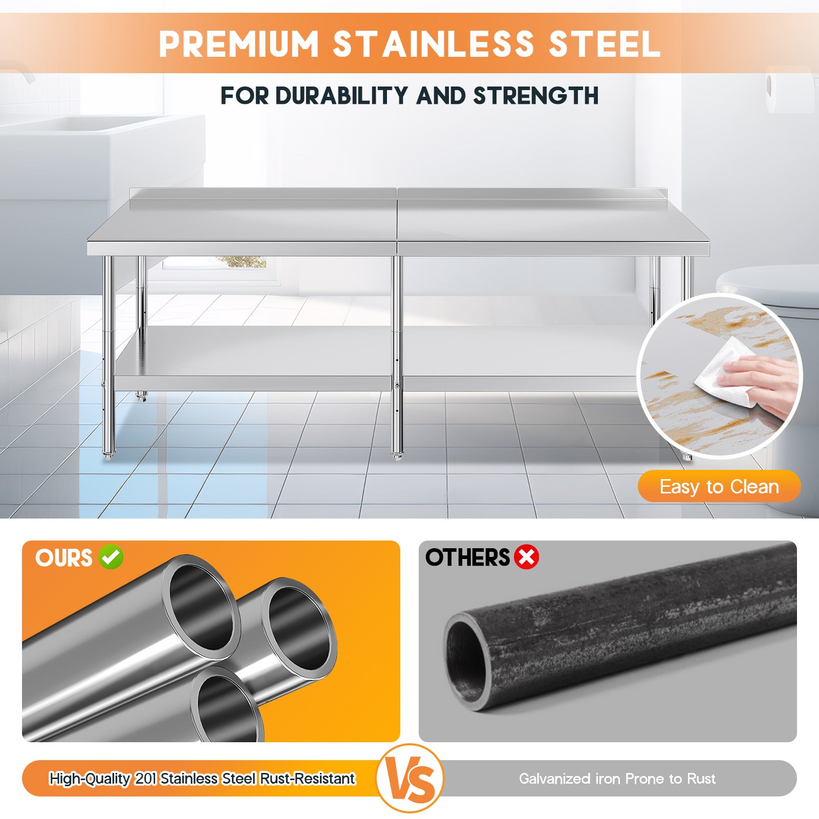 Stainless Steel Prep Table Amerlife
