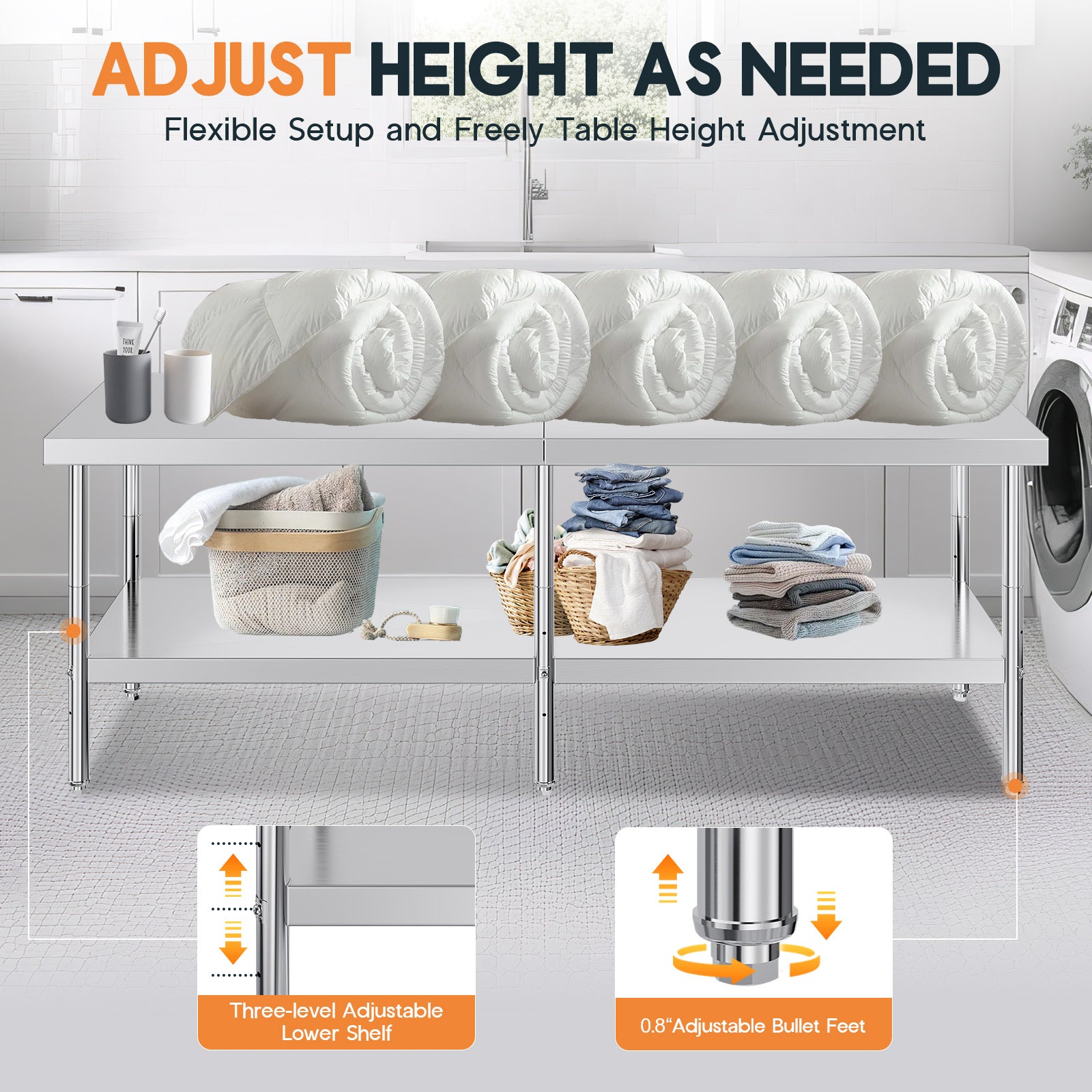 Stainless Steel Prep Table Amerlife