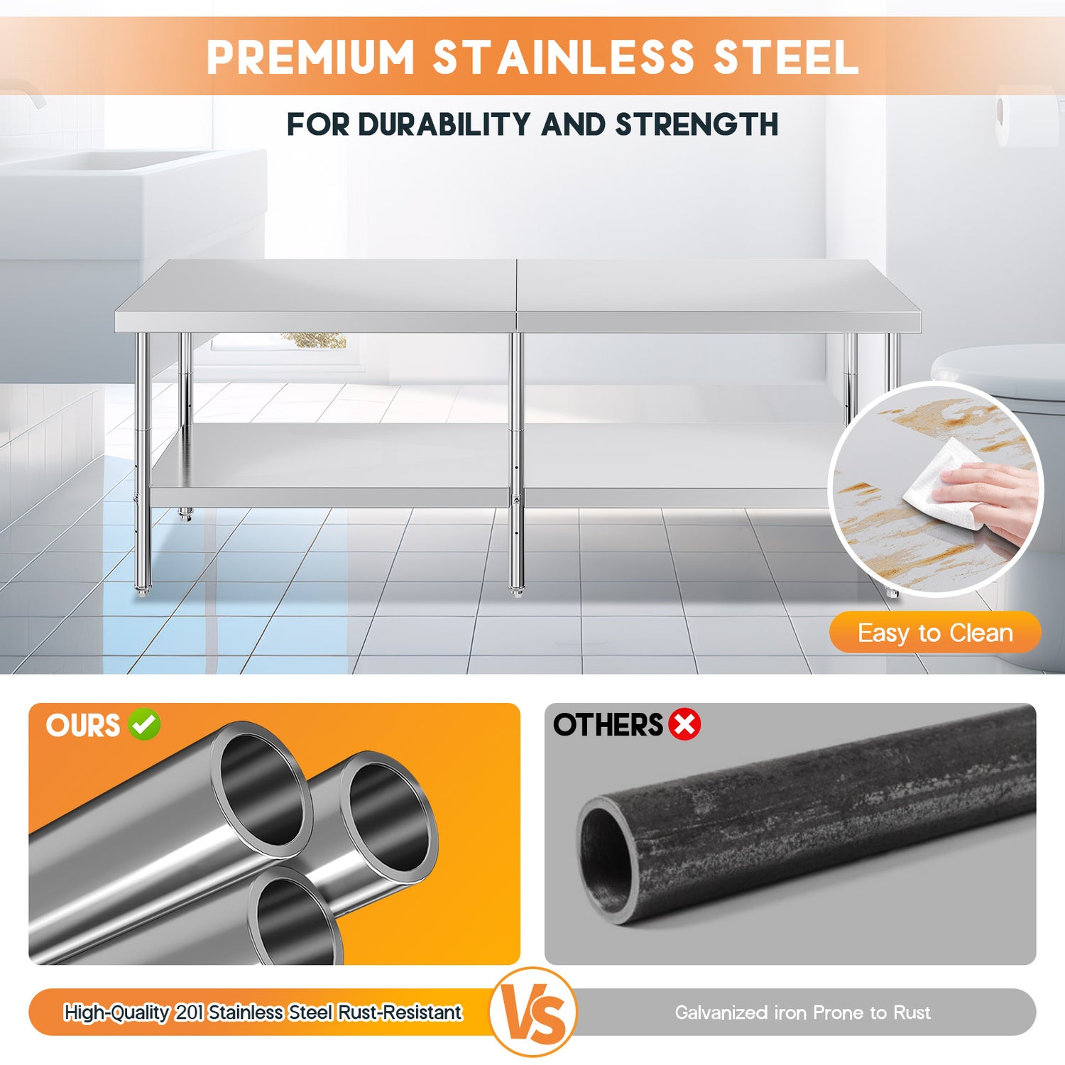 Stainless Steel Prep Table Amerlife