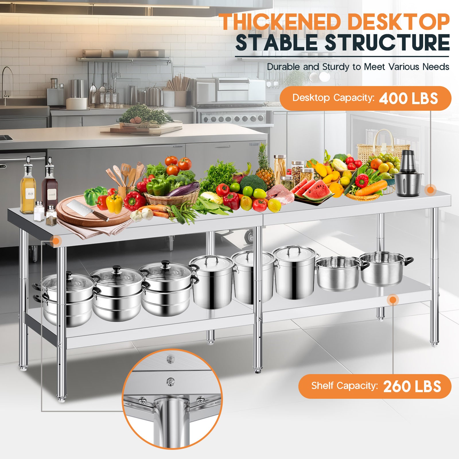 Stainless Steel Prep Table Amerlife