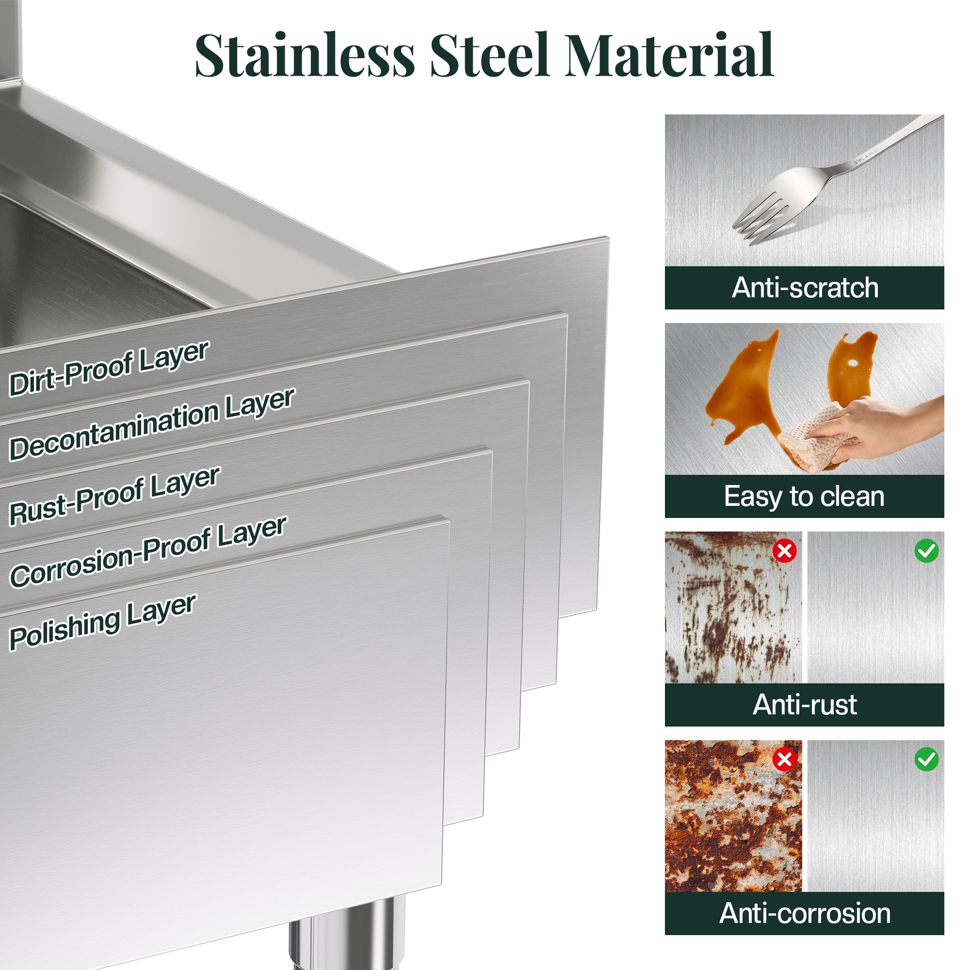 Stainless Steel Work Table with Overshelves Amerlife