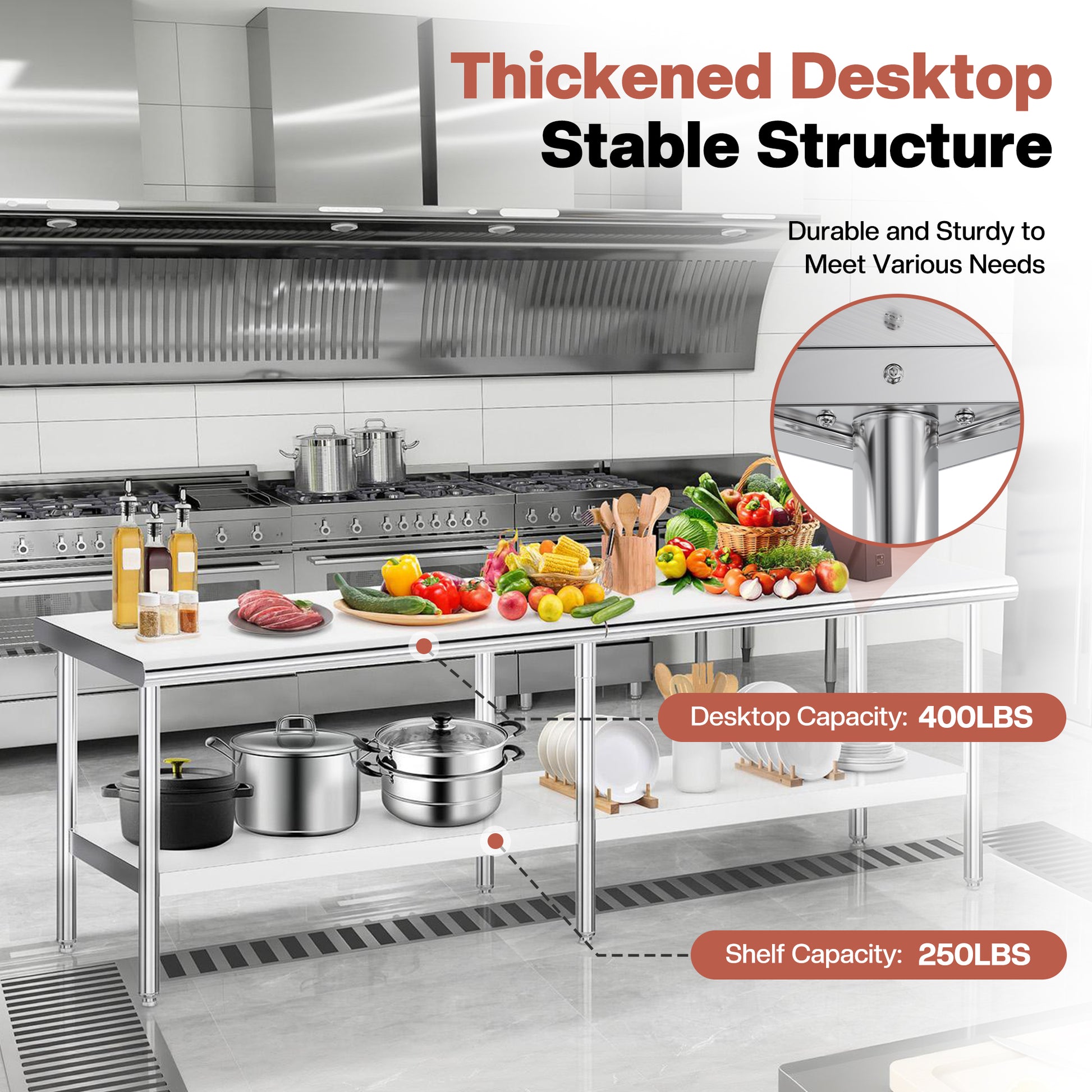Stainless Steel Prep Table Amerlife