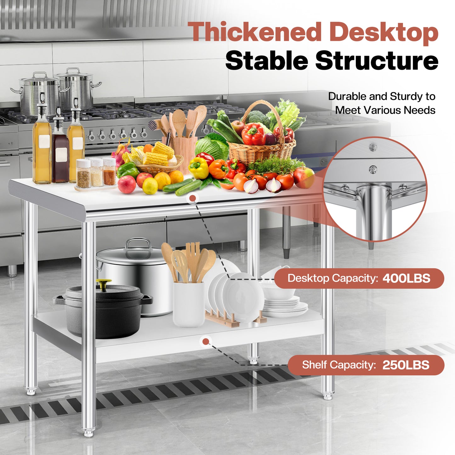 Stainless Steel Prep Table Amerlife
