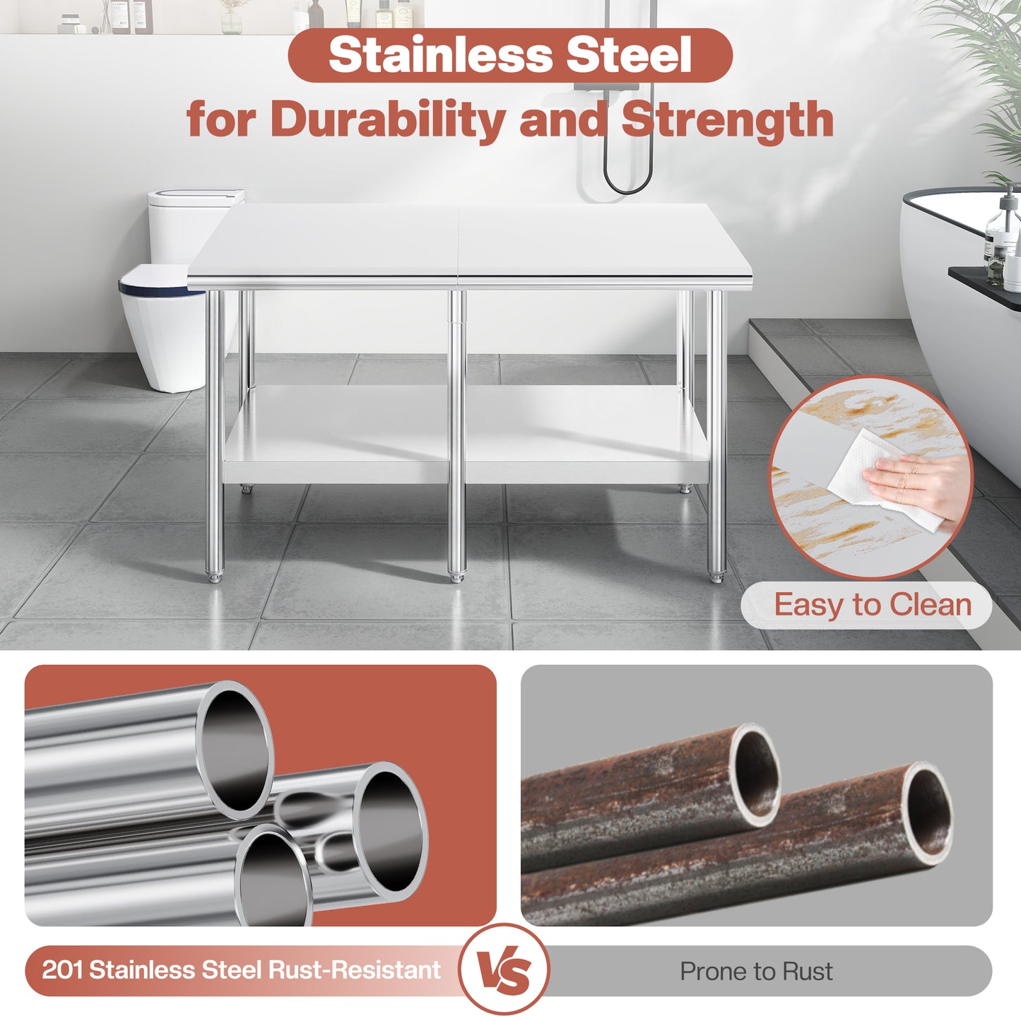 Stainless Steel Prep Table Amerlife