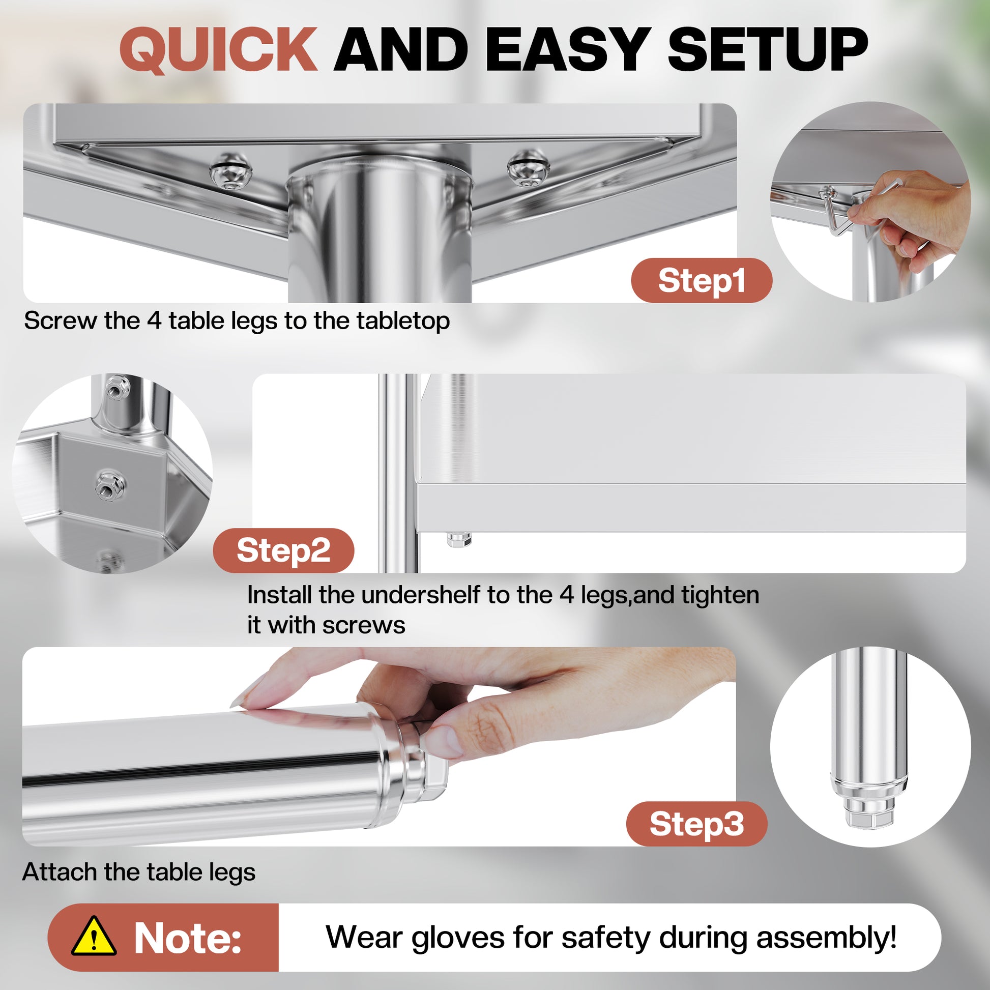 Stainless Steel Prep Table Amerlife