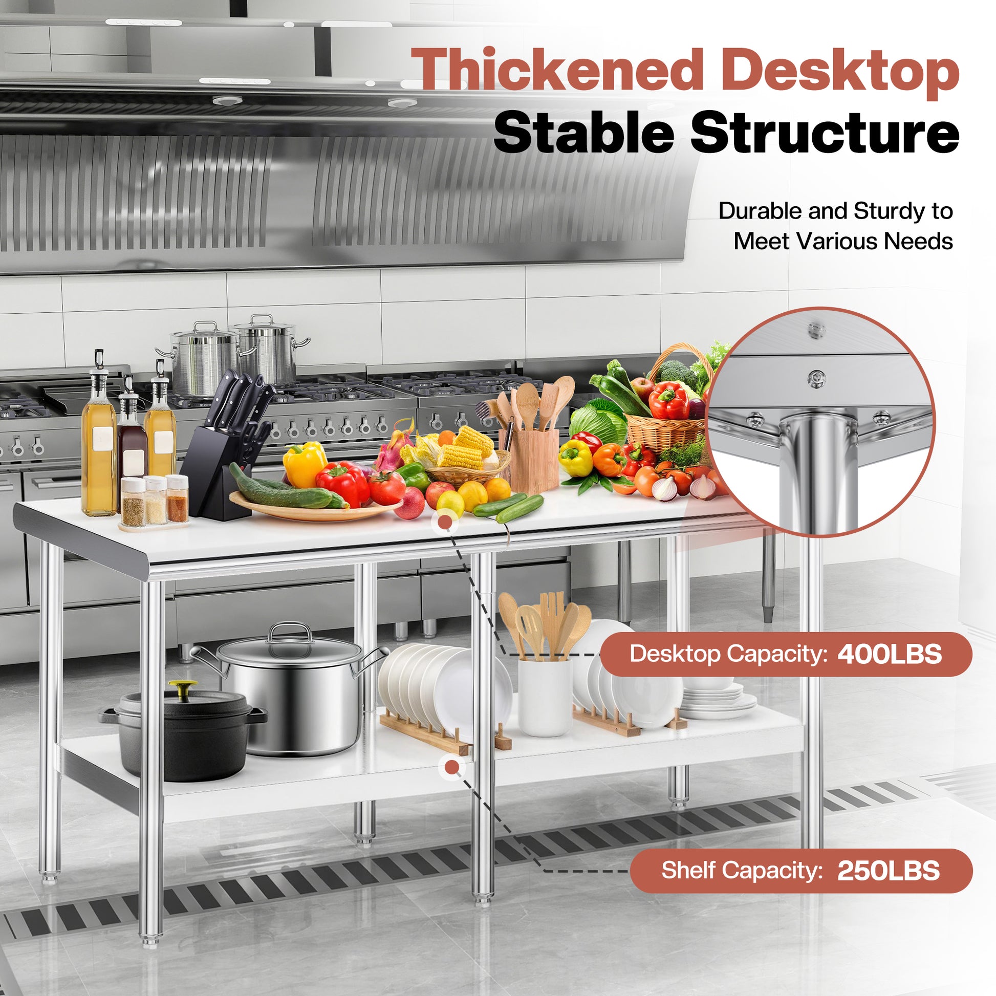 Stainless Steel Prep Table Amerlife