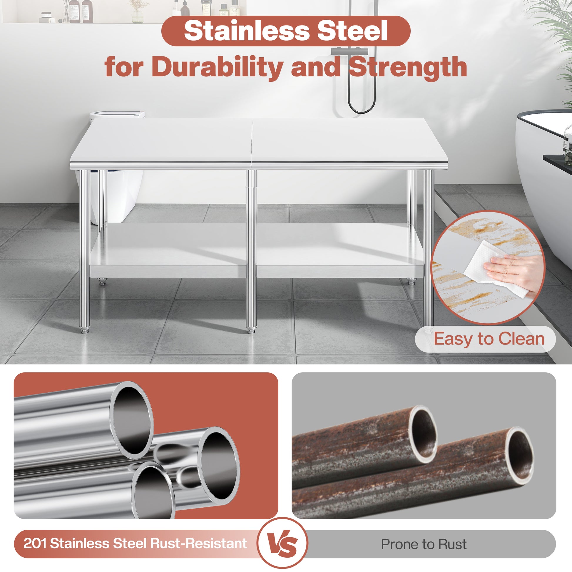 Stainless Steel Prep Table Amerlife