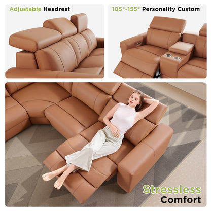 Velouria Electric Reclining Sofa Brown