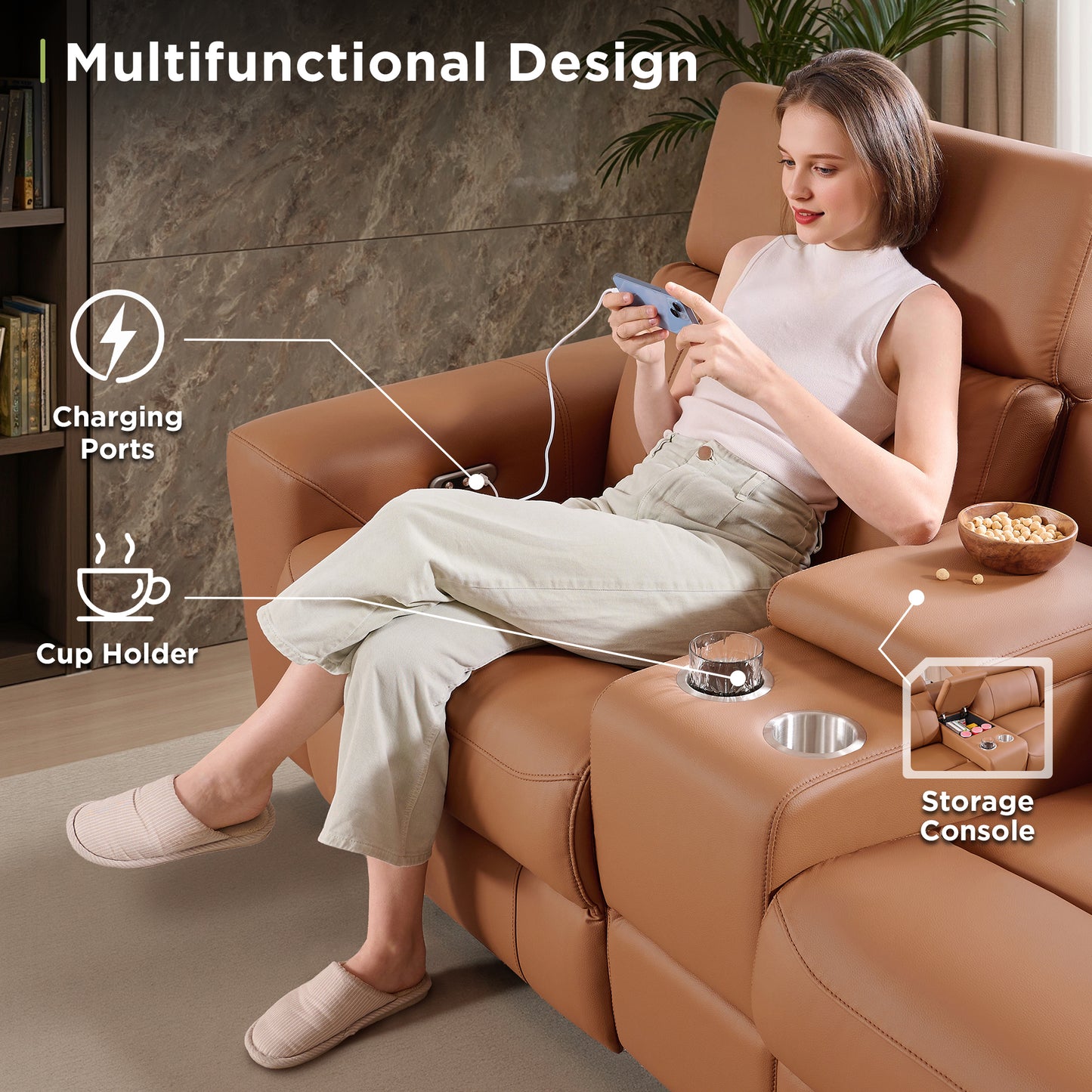 Aurelia Cat Proof Electric Reclining Sofa Amerlife