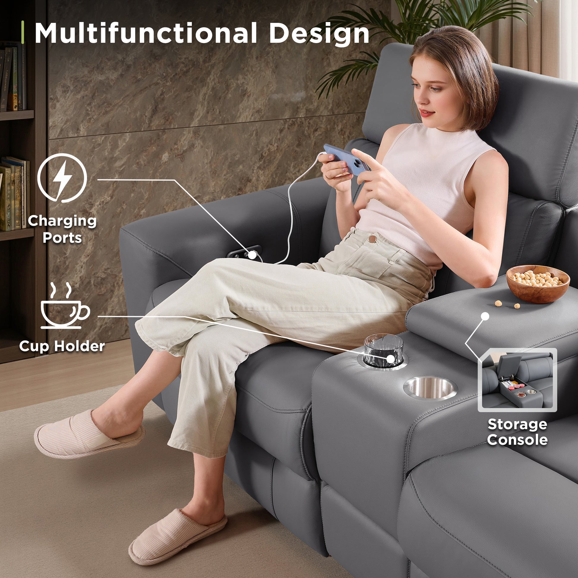 Aurelia Cat Proof Electric Reclining Sofa Amerlife