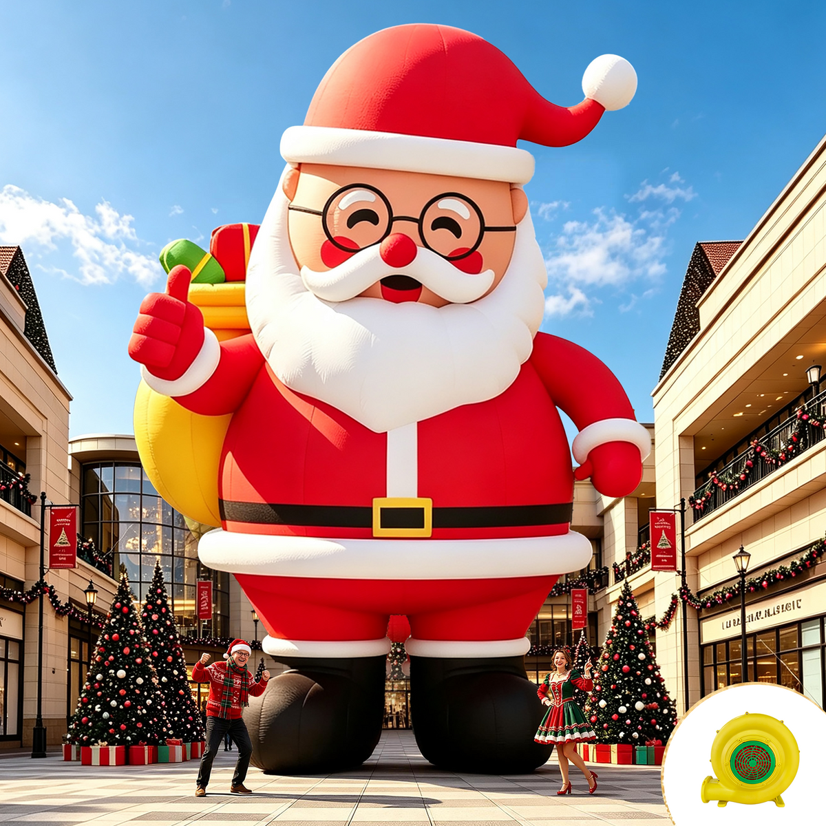 Vibe Giant Inflatable Santa Claus for Outdoor Christmas Decorations-Giant Inflatable Santa Claus-33FT