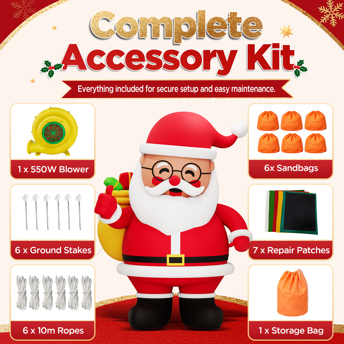 Vibe Giant Inflatable Santa Claus for Outdoor Christmas Decorations-Giant Inflatable Santa Claus-20FT