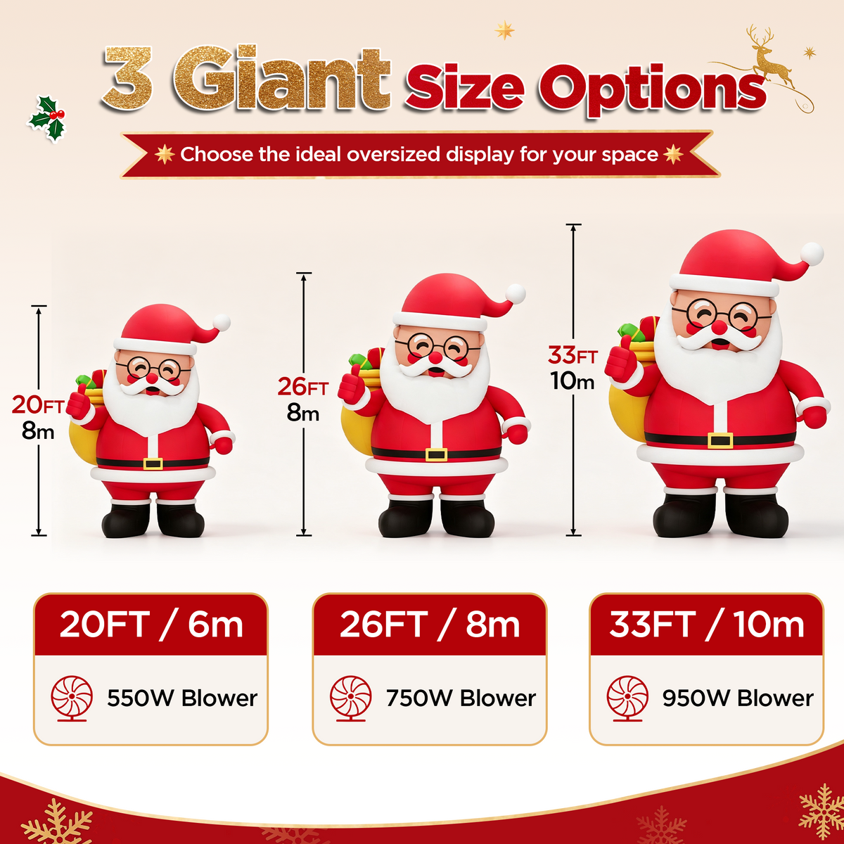 Vibe Giant Inflatable Santa Claus for Outdoor Christmas Decorations-Giant Inflatable Santa Claus-20FT