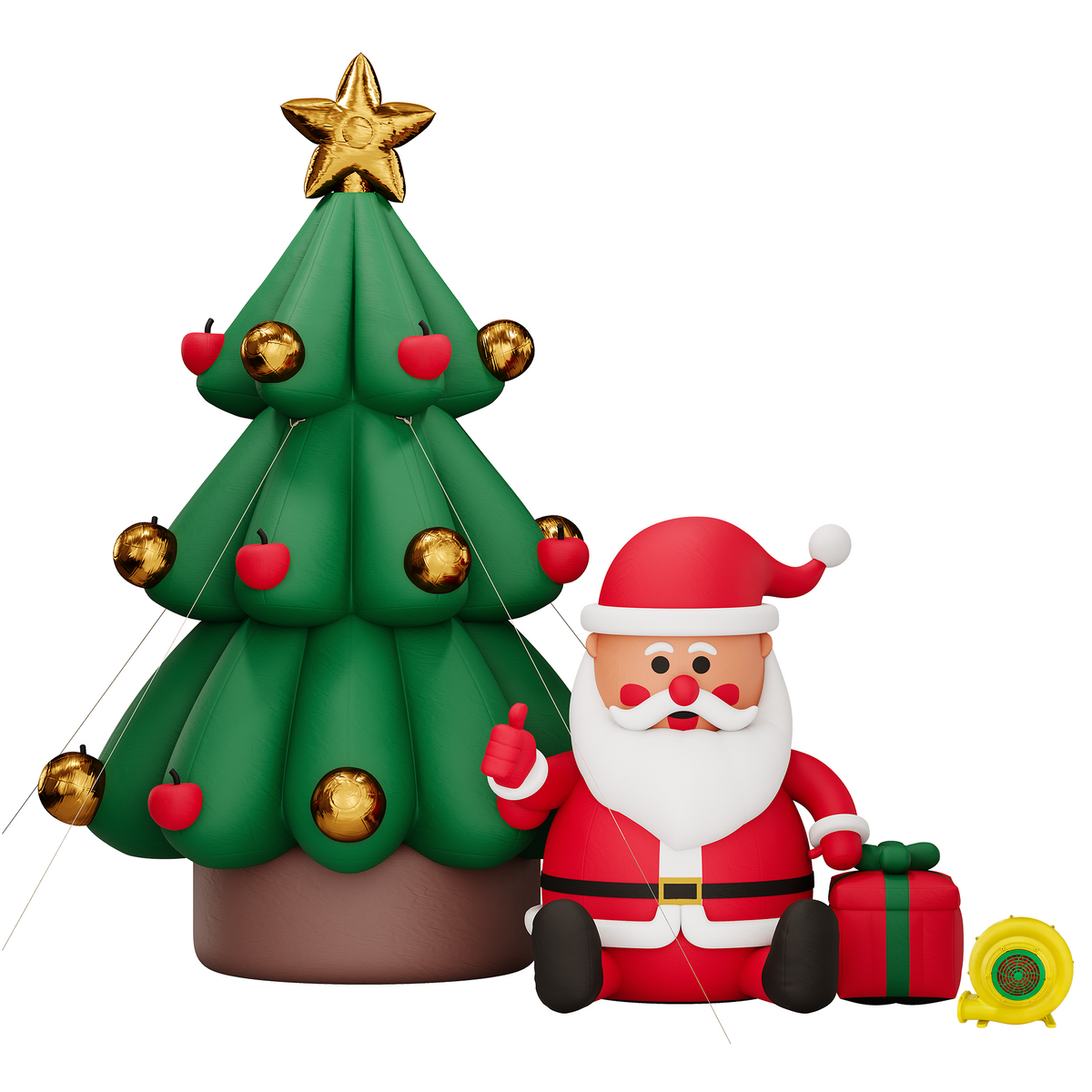 Vibe Giant Inflatable Santa Claus for Outdoor Christmas Decorations-Giant Inflatable Santa Claus and Tree-20FT