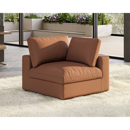 Montauk Down Filled Sectional Sofa-Side Seat / Brown Cat Claw Leather