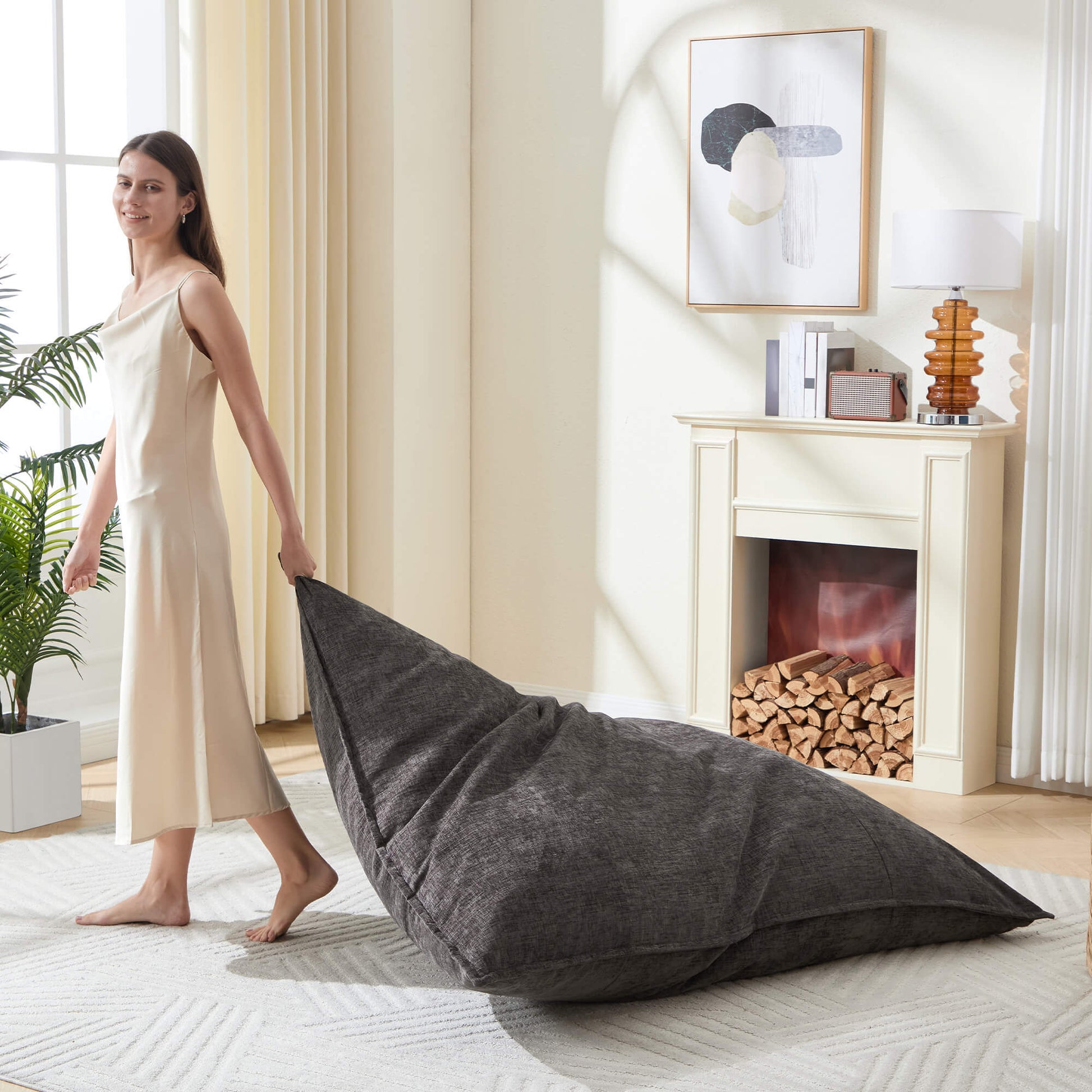 Snug 46" Oversized Sofa Chair - Chenille Gray