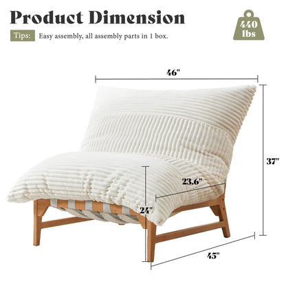 Snug 46" Oversized Sofa Chair - Corduroy White