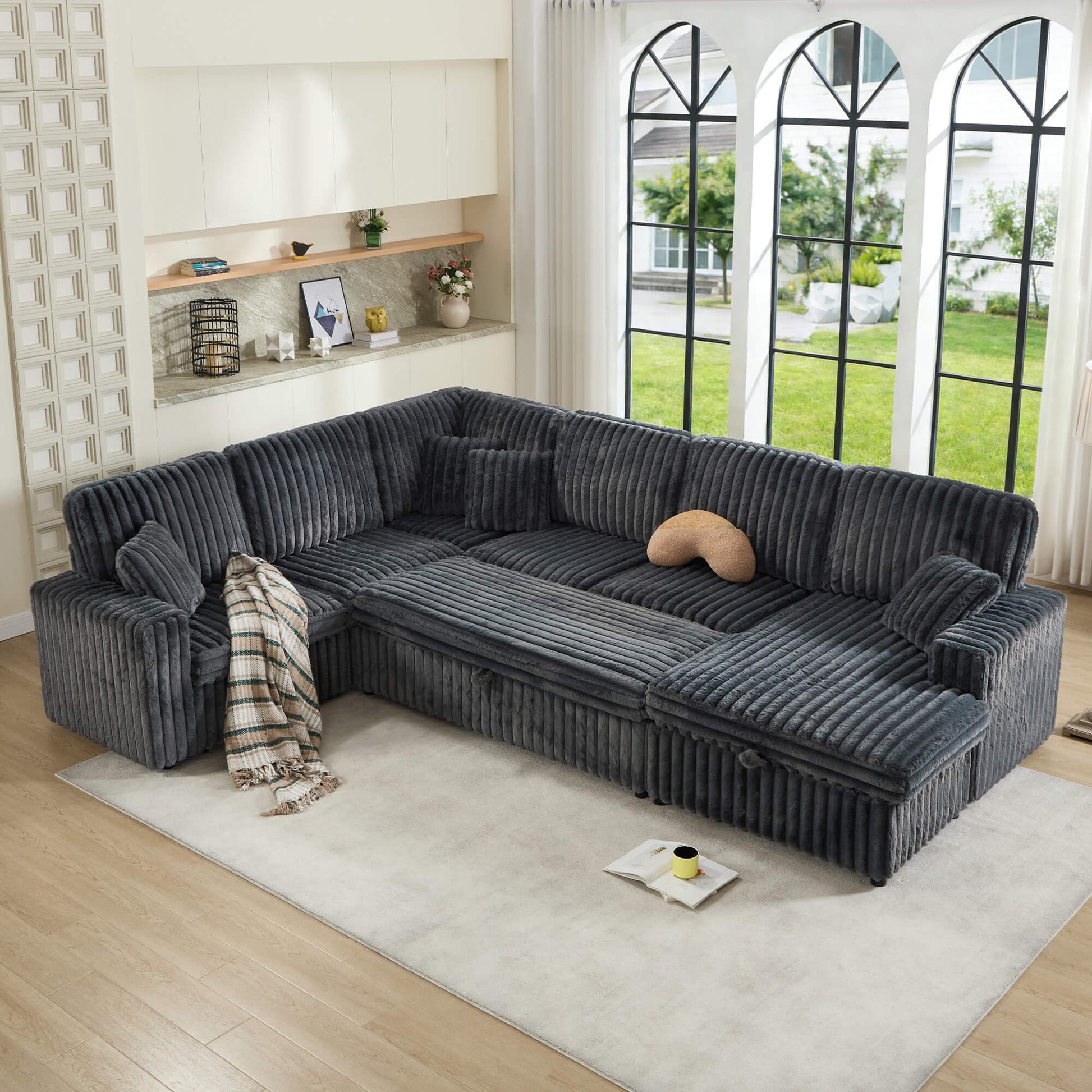 Storavia Cloud Modular Sleeper Sectional Sofa - Grey