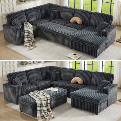 Storavia Cloud Modular Sleeper Sectional Sofa - Grey