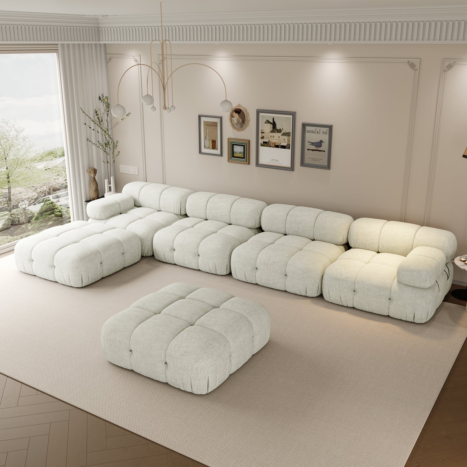 Oakley Modular Sectional Sofa - 6 Seater U-shape / Beige