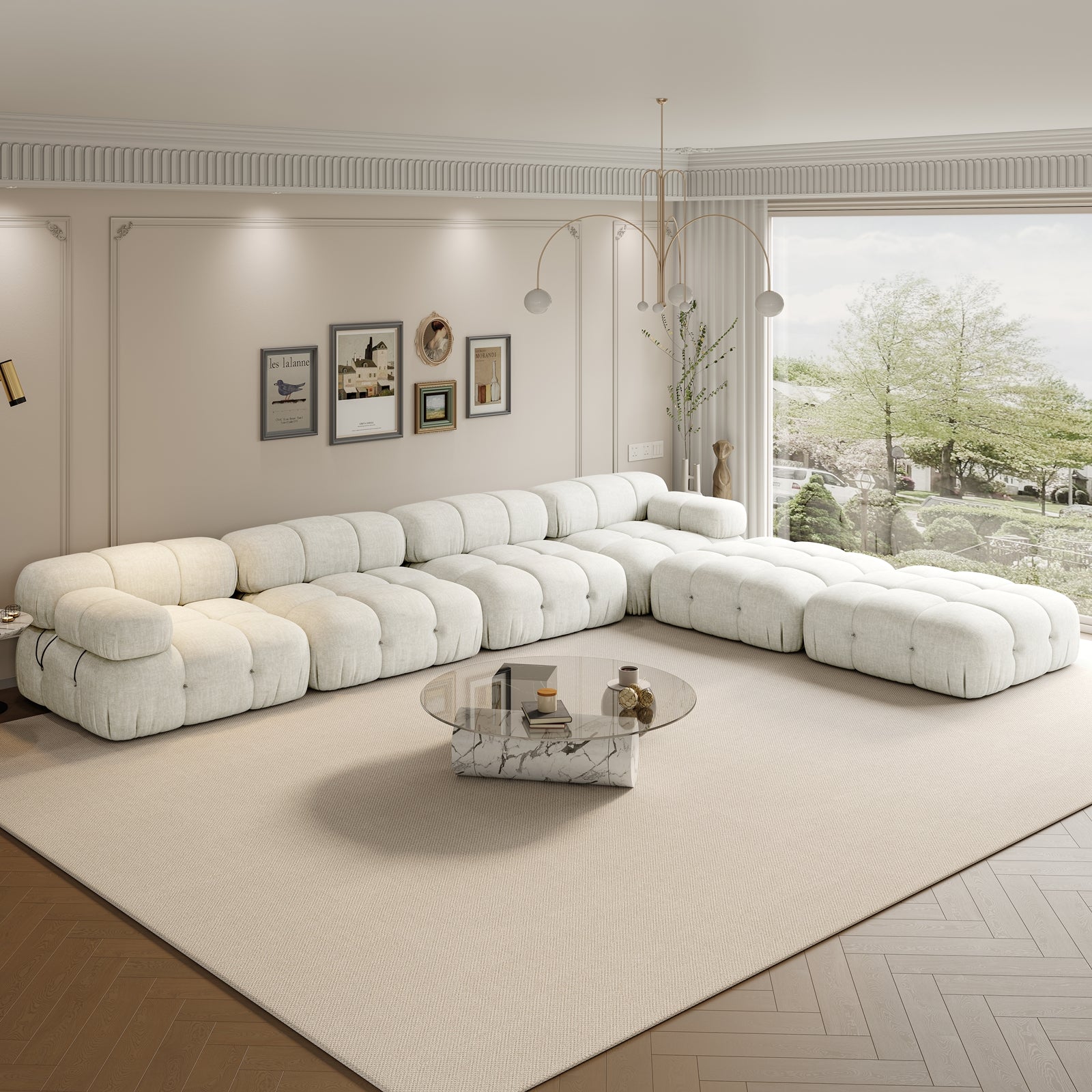 Oakley Modular Sectional Sofa - 6 Seater U-shape / Beige