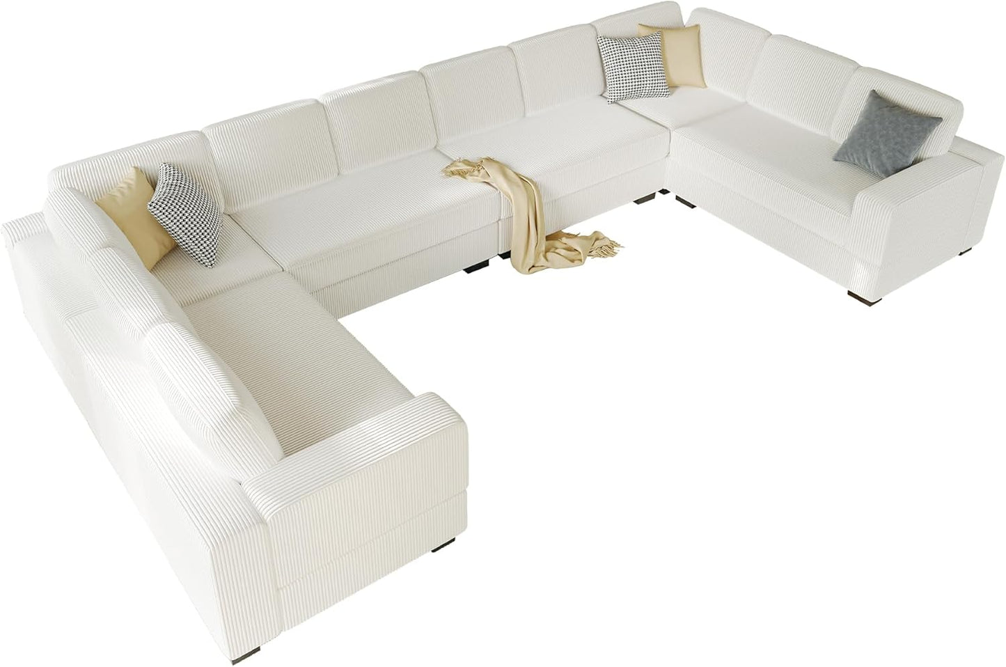 162" U-Shaped Sofa - White