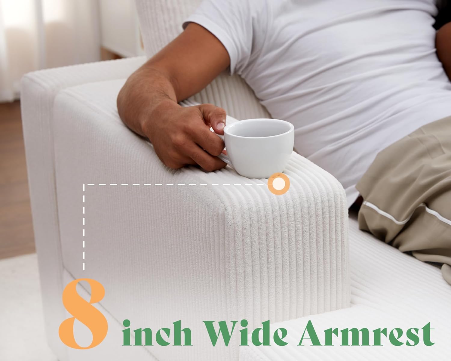 162" U-Shaped Sofa - White