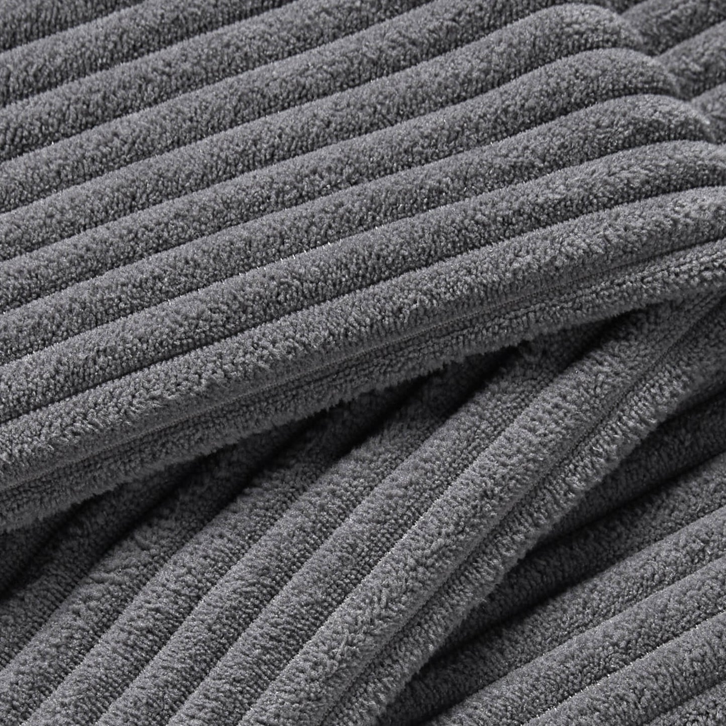 Grey Corduroy Sofa Set - 3 chairs