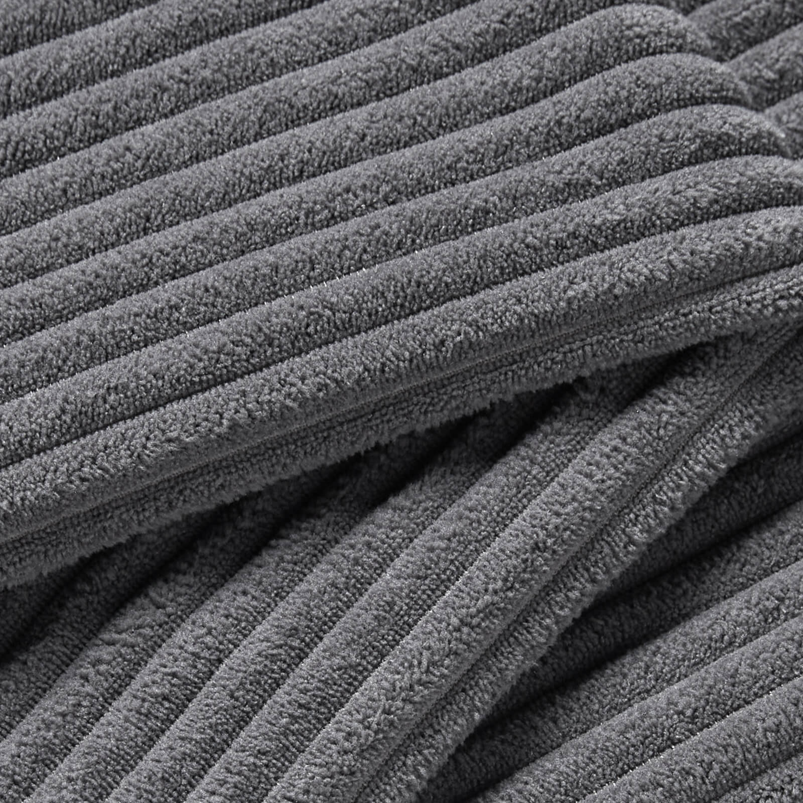 Grey Corduroy Sofa Set - 3 chairs