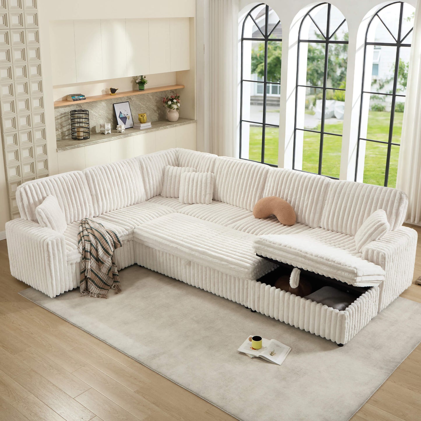 Storavia Cloud Modular Sleeper Sectional Sofa - White