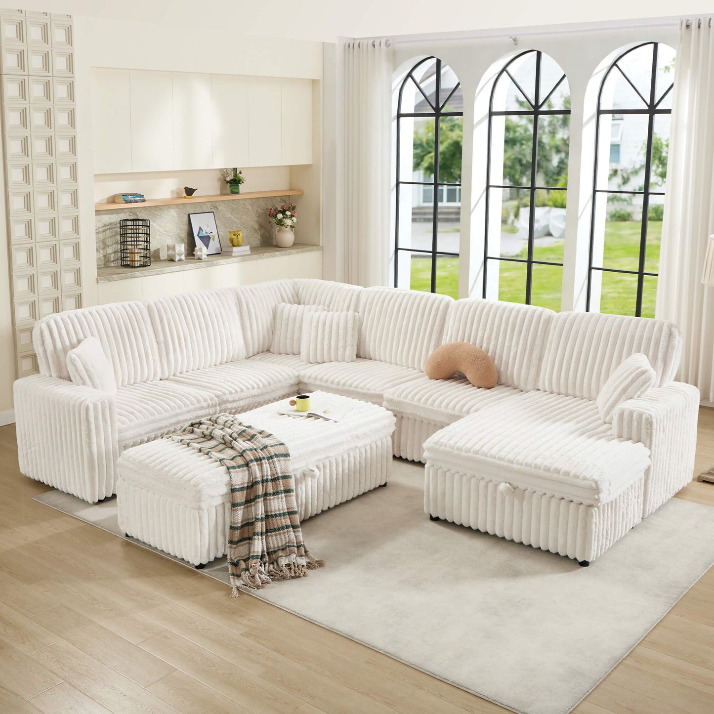 Storavia Cloud Modular Sleeper Sectional Sofa - White